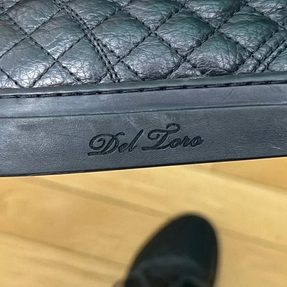Del Toro black quilted leather chukka sneakers